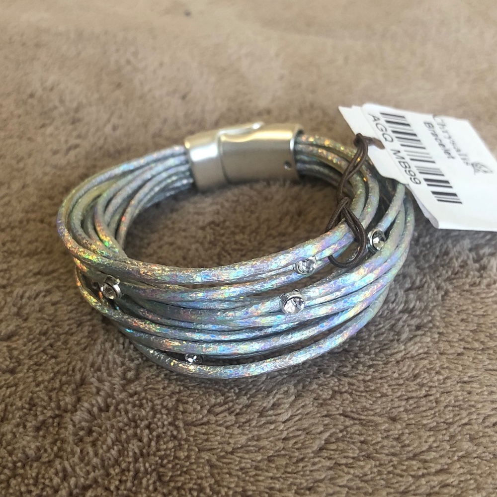 Rain Jewelry Silver Wrap & Crystal Bracelet